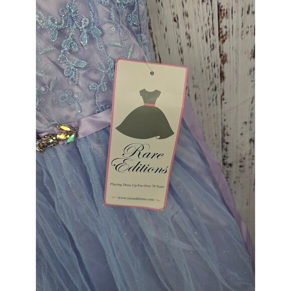 Rare Editions Girls High Low Dress Embroidered Lilac Blue Size 5 Easter Church - Picture 3 of 3